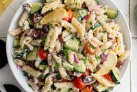 Mediterranean Greek Pasta Salad with Feta and Olives
