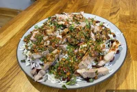 Slow-Roasted Pork Shoulder with Chimichurri and Garlic Rice