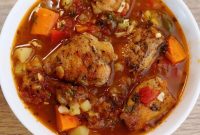 Mediterranean Chicken Stew with Olives, Tomatoes & Herbs