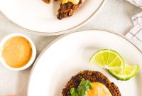 Chipotle Black Bean Burgers with Smoky Lime Sauce