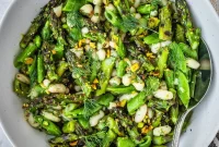 Grilled Asparagus and White Bean Salad with Lemon Vinaigrette