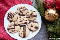 Espresso Shortbread Cookies with Dark Chocolate Drizzle Recipe