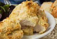 Crispy Baked Chicken Stuffed with Ham and Melted Cheese