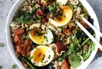 Crispy Bacon and Soft-Set Egg Ramen Bowl