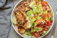 Mexican Grilled Chicken Chopped Salad with Avocado and Lime