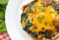 Cheese, Spinach & Egg Stuffed Portobello Mushrooms