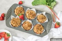 Strawberry Rhubarb Muffins with Double Streusel Topping
