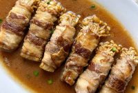 Enoki Mushroom Beef Rolls with Savory Glaze
