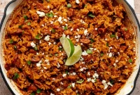 Oven-Baked Spanish Rice with Chorizo and Peppers