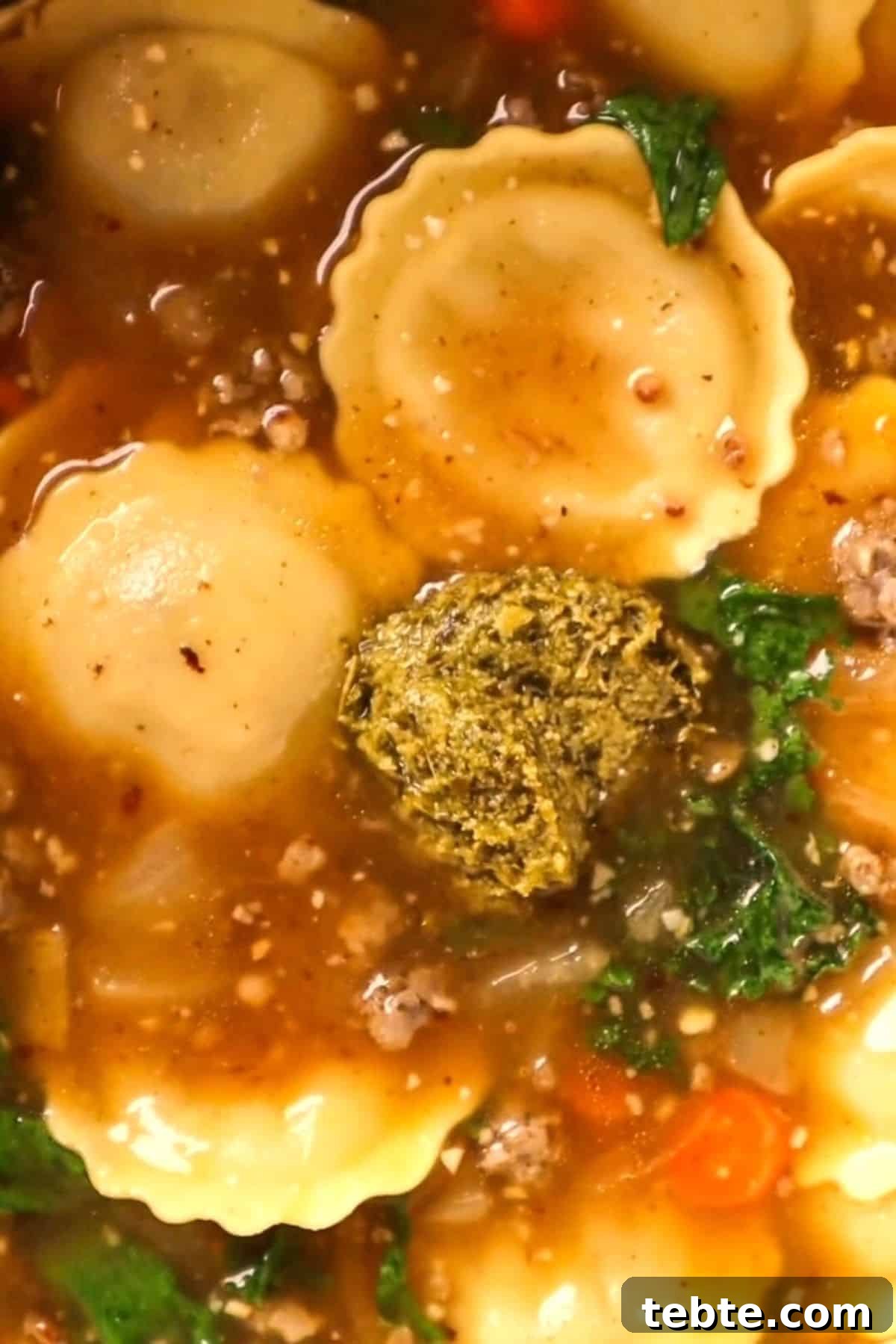 Creamy Sausage Ravioli Soup Recipe for Cozy Weeknight Dinners 5 ravioli soup and pesto