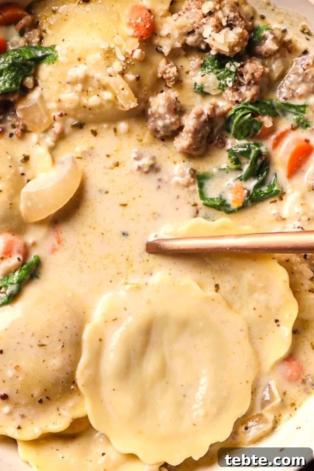Creamy Sausage Ravioli Soup Recipe for Cozy Weeknight Dinners 7 creamy ravioli soup with sausage and kale
