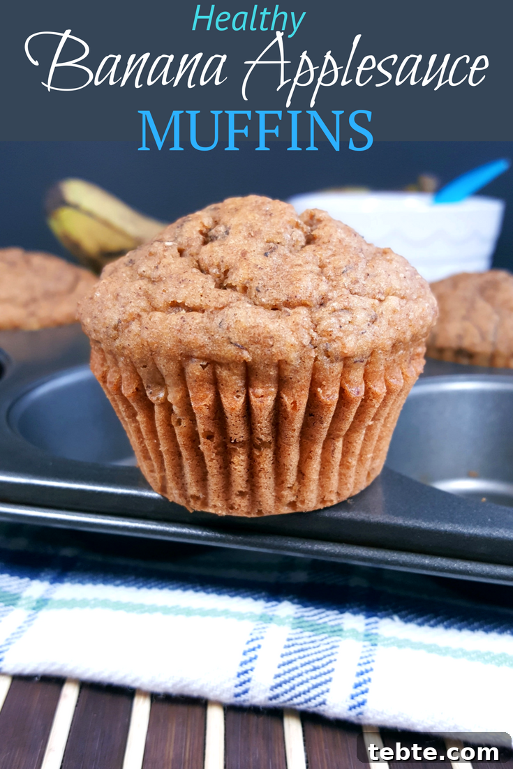 Banana Applesauce Muffins with Whole Grain Oats 6 Healthy Banana Applesauce Muffins - Soft and moist whole wheat muffins, lightly sweetened, and dairy-free. Perfect for kids and toddlers.