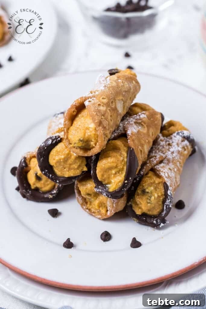 Pumpkin Cannoli with Chocolate Chips Pumpkin Cannoli with Chocolate Chips