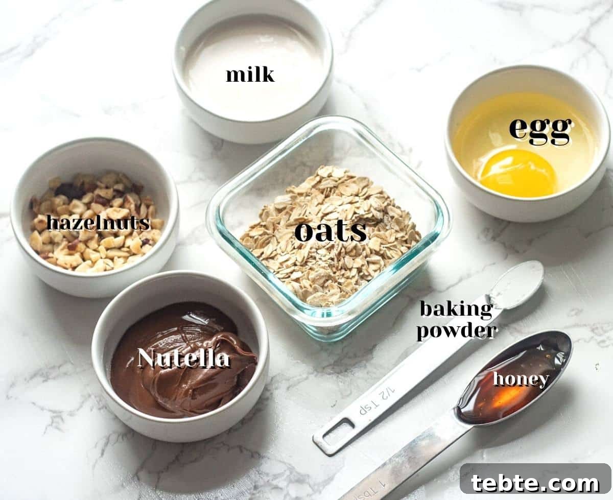 Nutella Baked Oats Recipe: Creamy Chocolate Hazelnut Breakfast 3 ingredients for nutella baked oats