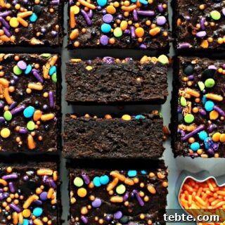 Pumpkin Fudge Brownies with Warm Spices and Gooey Center 7 Closeup of cut brownie edges