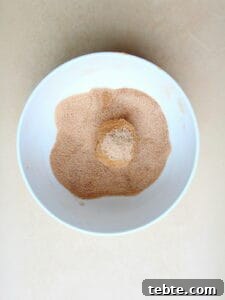 Pumpkin Cheesecake Cookies Recipe — Soft, Creamy Fall Treat 27 cinnamon sugar in white bowl with raw pumpkin cookie dough