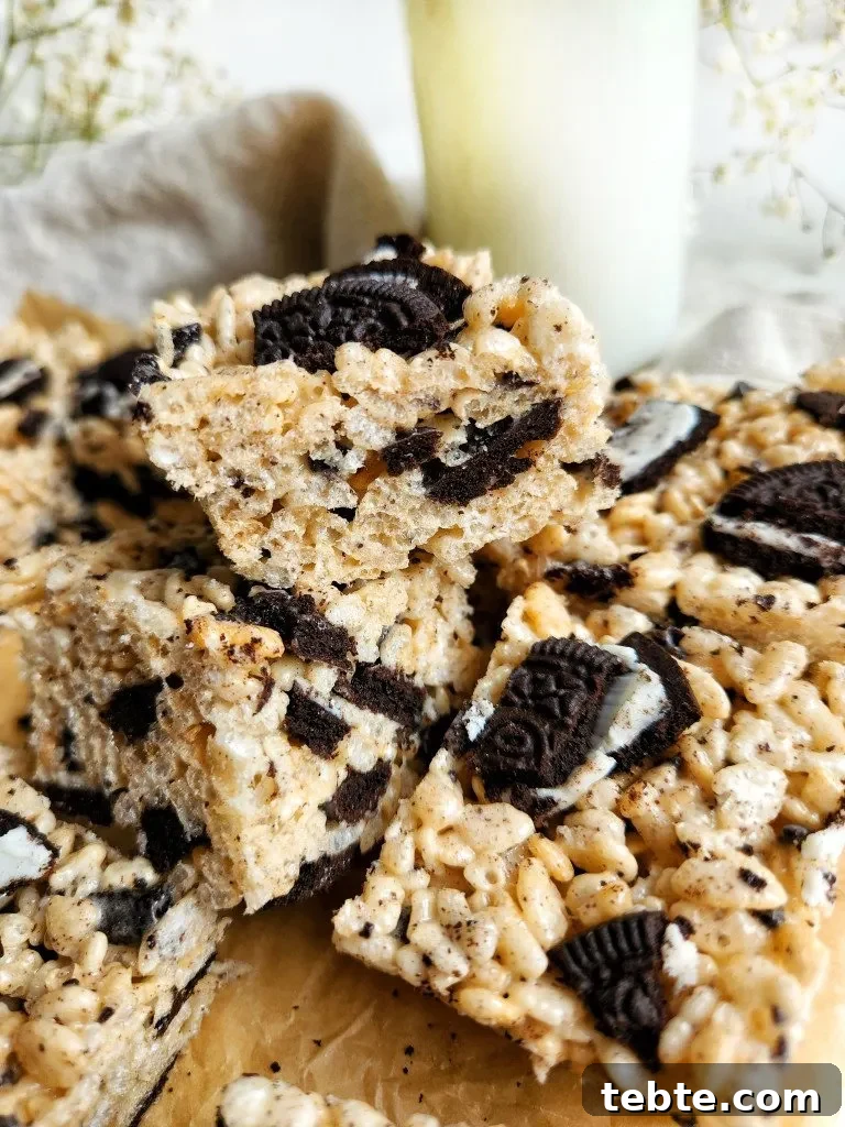 Oreo Rice Krispie Treats Recipe: Cookies & Cream Marshmallow Bars 8 Oreo Rice Krispie Treats