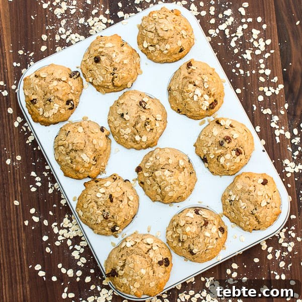 Raisin Oatmeal Muffins Made from Leftover Oats 2 Leftover Oatmeal Muffins-4