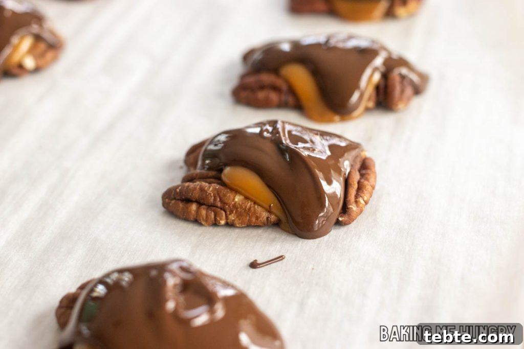 Chewy Pecan Caramel Candies Recipe for Homemade Treats 7 chocolate added on top