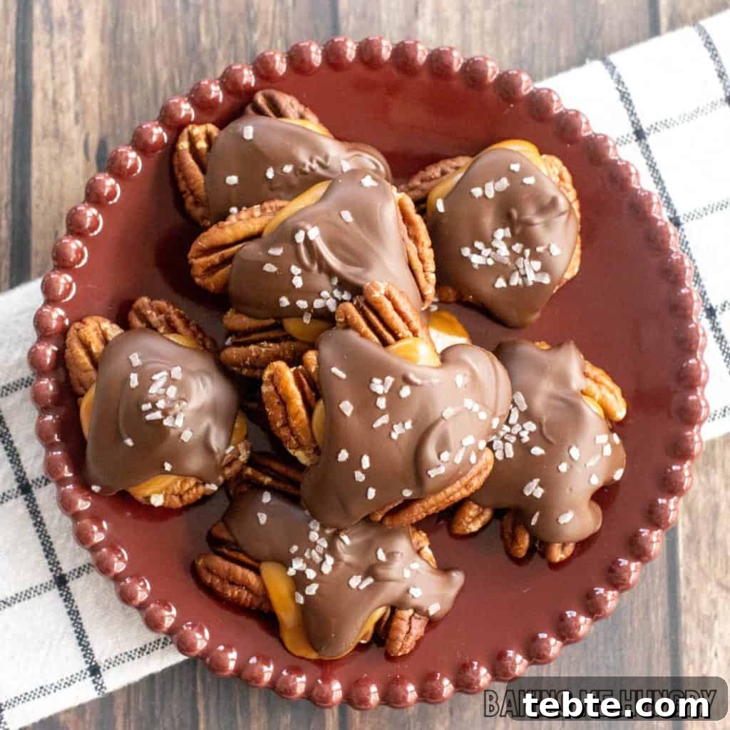 Chewy Pecan Caramel Candies Recipe for Homemade Treats 9 plate with candies from the pecan caramel candies recipe