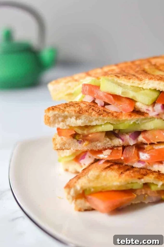 5-Minute Masala Sandwich Recipe: Spicy Indian Toasted Sandwich 2 four onion tomato and cucumber sandwiches