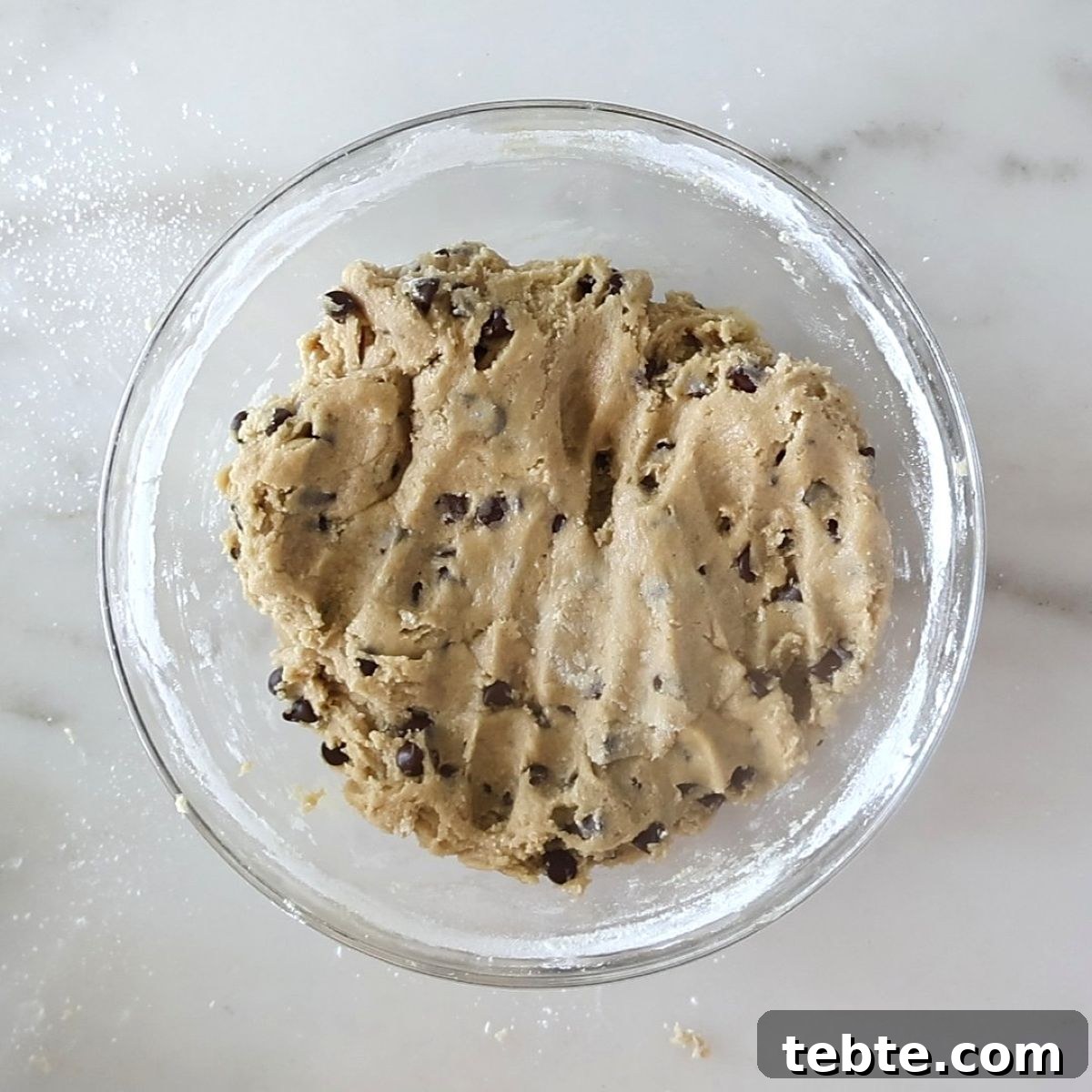 Gluten-Free Flag Cookie Cake Recipe for Patriotic Celebrations 10 cookie dough in large glass bowl.