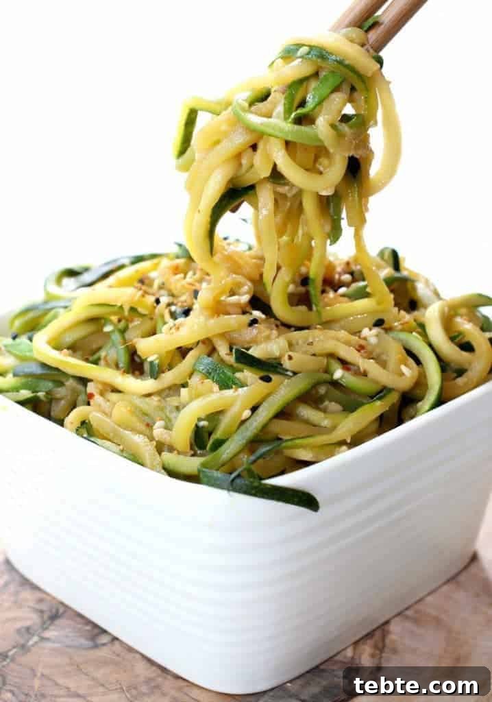 Delicious Vegetables Even Picky Eaters Will Love 10 Asian Zucchini Noodles are a healthy and delicious side dish!