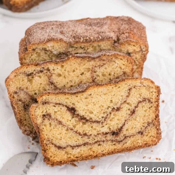 Quick Crescent Roll Cinnamon Swirl Rolls 8 Three slices of cinnamon swirled snickerdoodle bread.