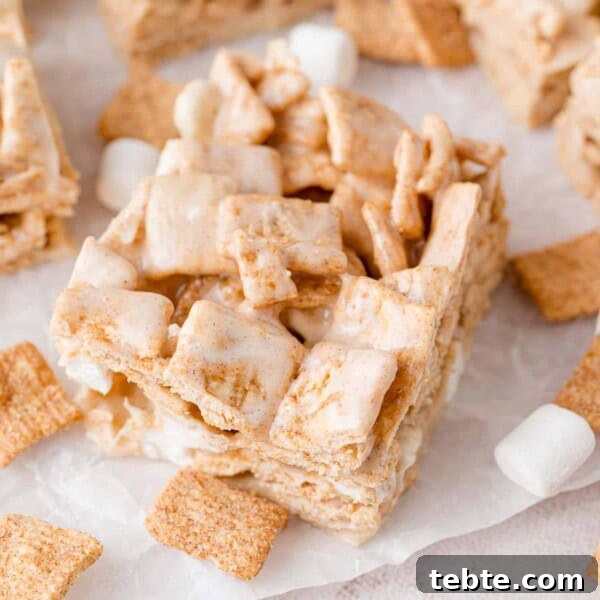 Quick Crescent Roll Cinnamon Swirl Rolls 10 Cinnamon toast crunch bar with extra marshmallows, viewed from above.