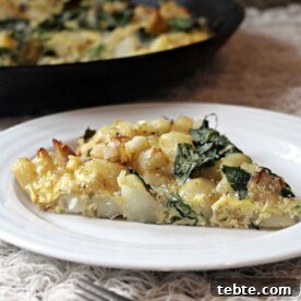 Skillet Crispy Roasted Potato and Kale Frittata 3 Roasted Potato and Kale Frittata
