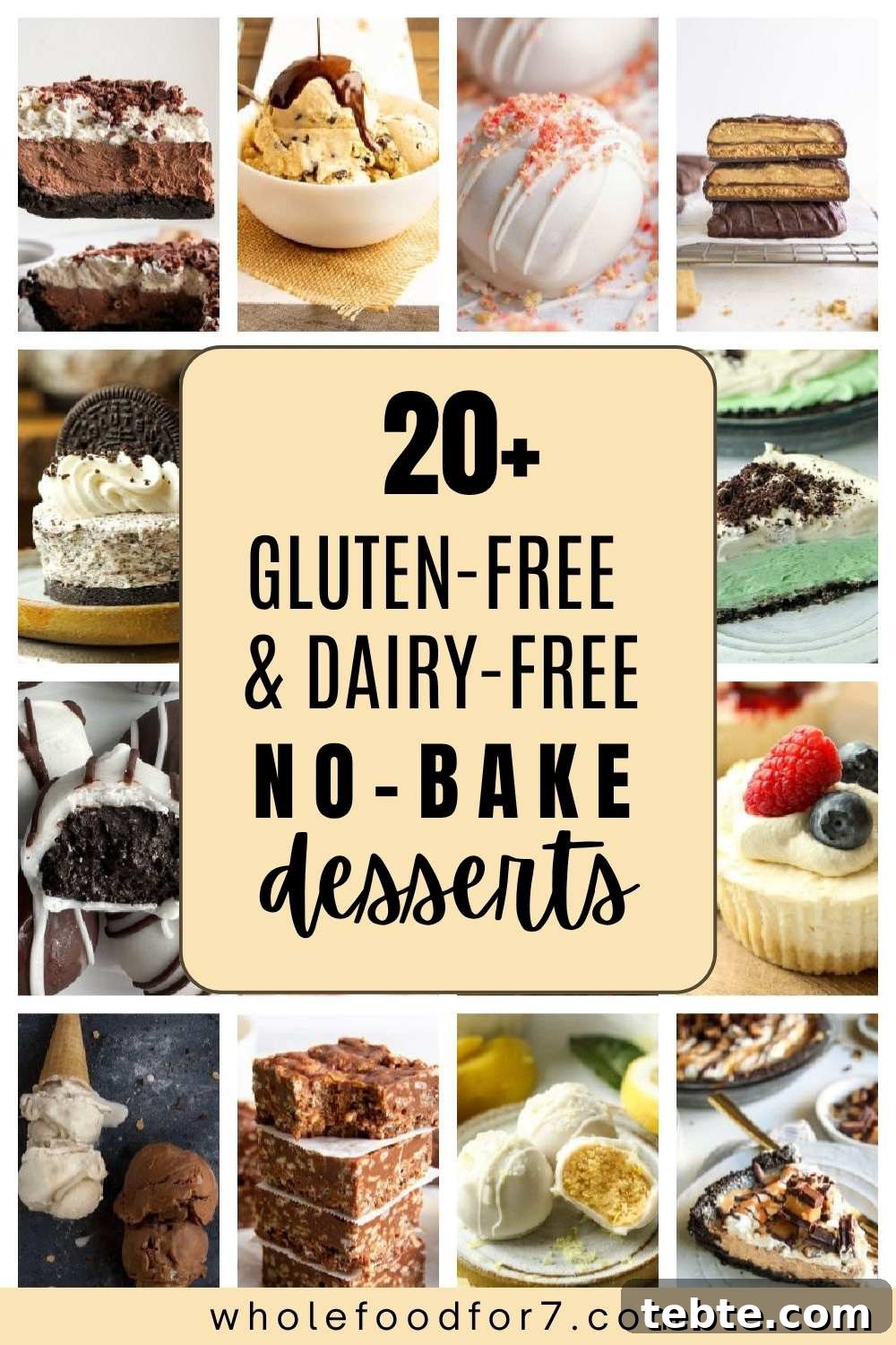 No-Bake Gluten-Free, Dairy-Free Desserts to Impress 2 20+ No-bake Gluten-free Dairy-free Desserts - EASY allergen-friendly treat options that are all kid-approved. Perfect for summer treats and holidays, or any time you don't want to turn on the oven. Includes vegan, plant-based, keto, and paleo options! Many are freezer-friendly.