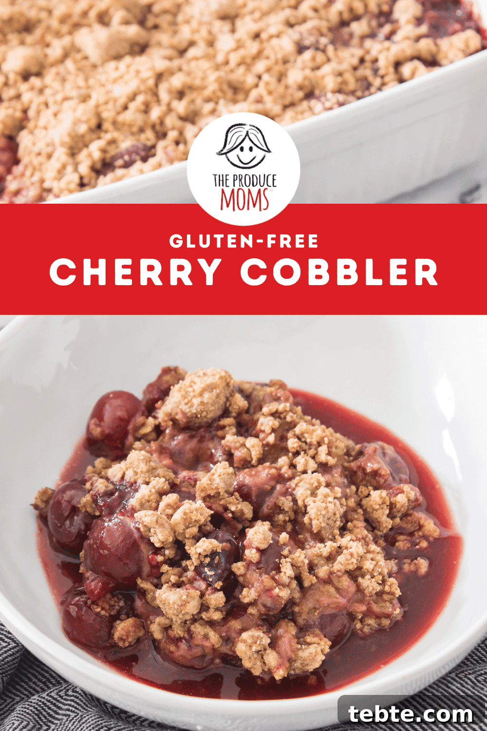 Gluten-Free Cherry Cobbler Recipe: Flaky Crust & Juicy Filling 12 Pinterest Pin GF Cherry Cobbler
