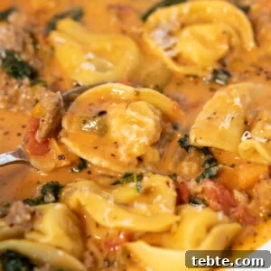 spicy sausage tortellini soup