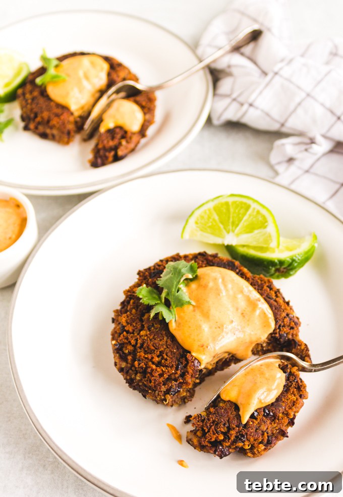 Chipotle Black Bean Burgers with garnishes