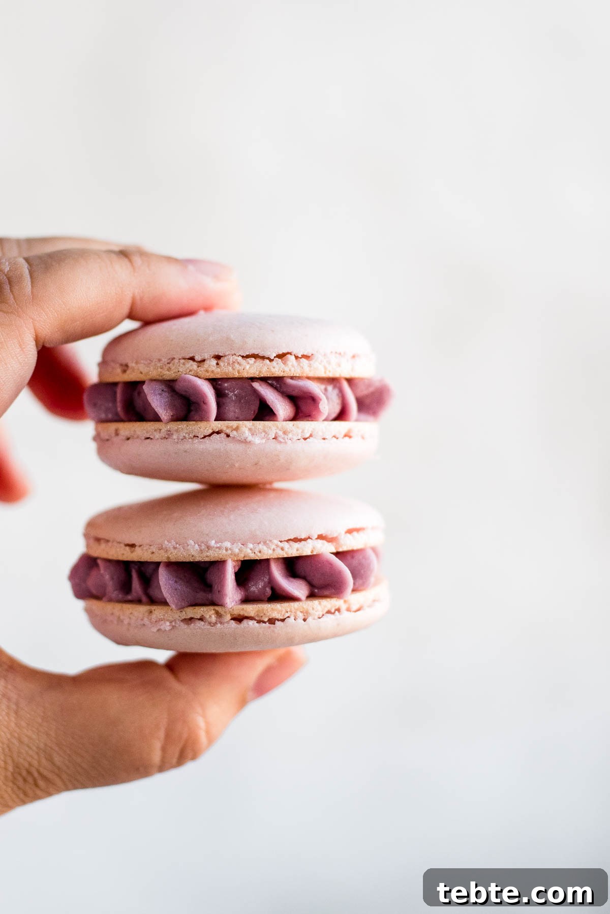 macarons being held