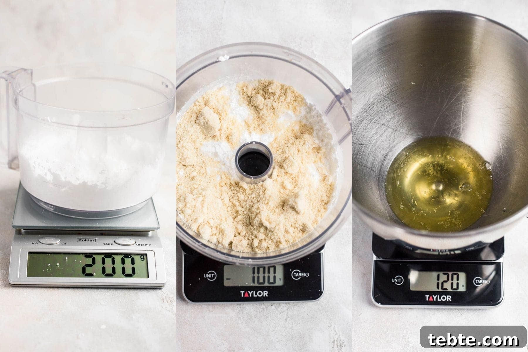 ingredients weighed for macarons