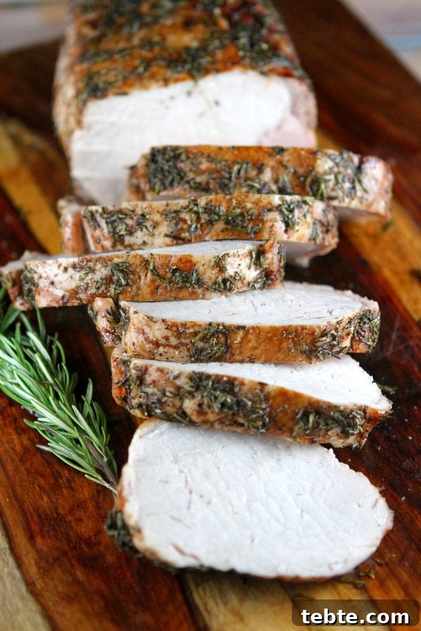 Rosemary Pork Roast Rosemary Pork Roast cut into slices