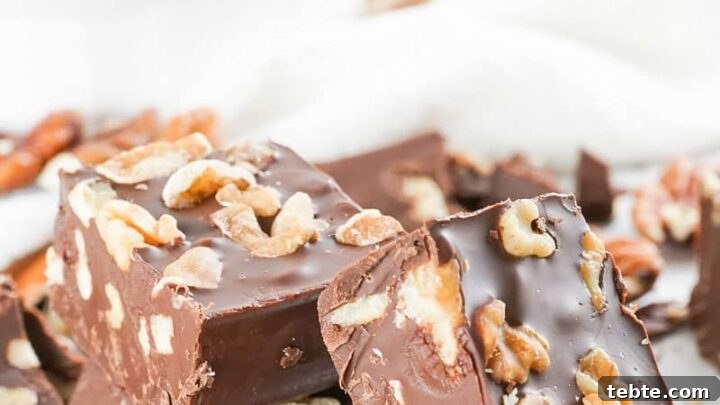 three pieces of nutella fudge