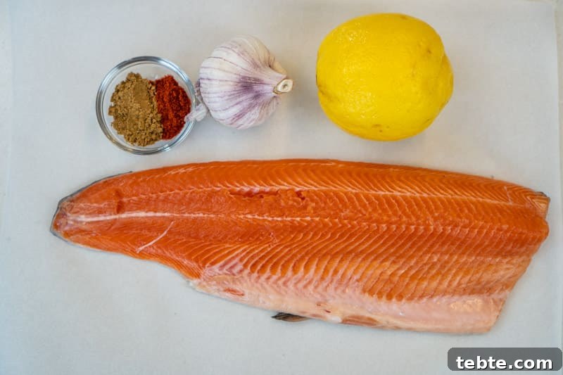 Ingredients for this trout recipe