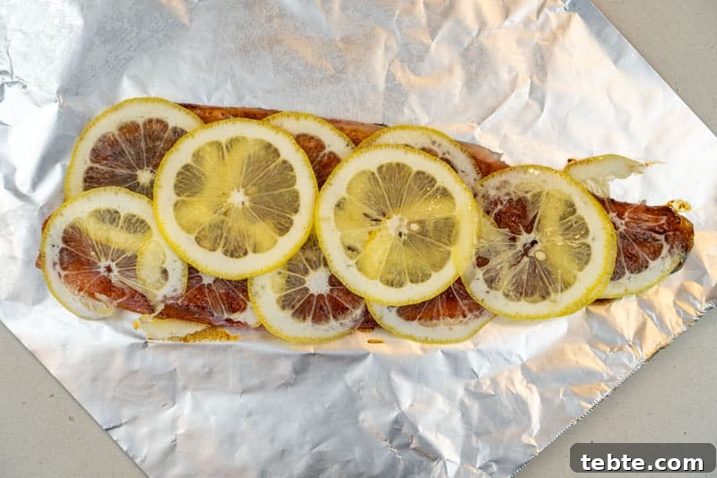 Adding the lemon slices