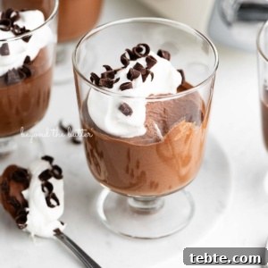 Silky Blender Chocolate Mousse Recipe You Can Make in Minutes 5 Parfait goblets filled with chocolate mousse, whipped cream, and chocolate curls.