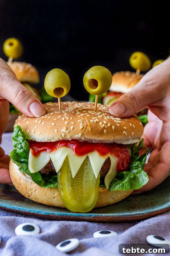 Monster burgers for Halloween Party