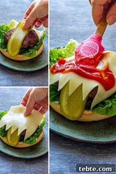 How to assemble Halloween monster burgers step 2