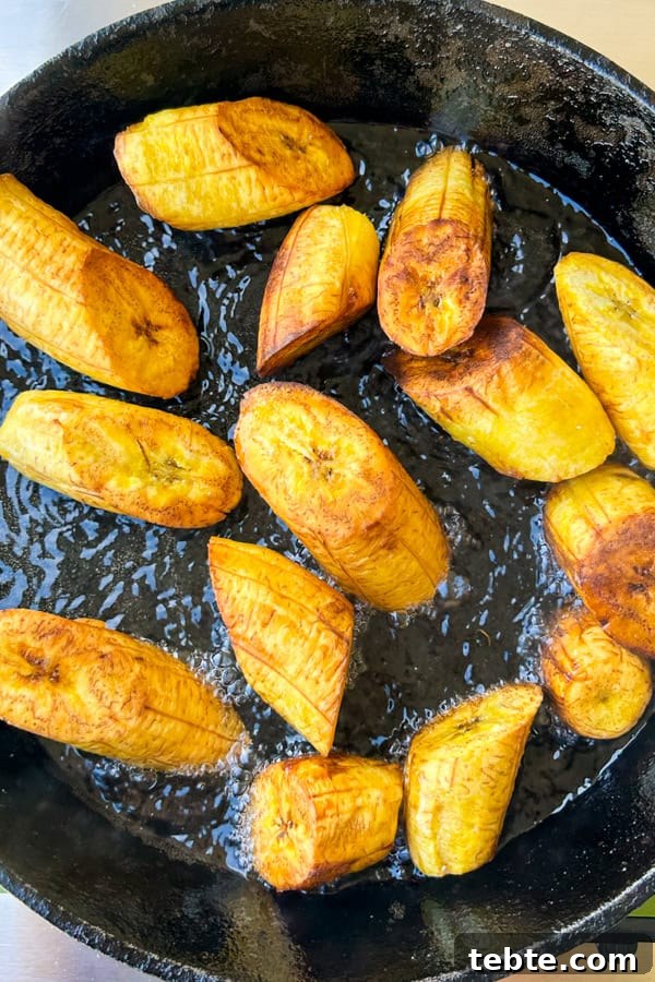 Cuban Bistec de Palomilla: Tender Steak with Onions Recipe 5 green plantains frying in oil