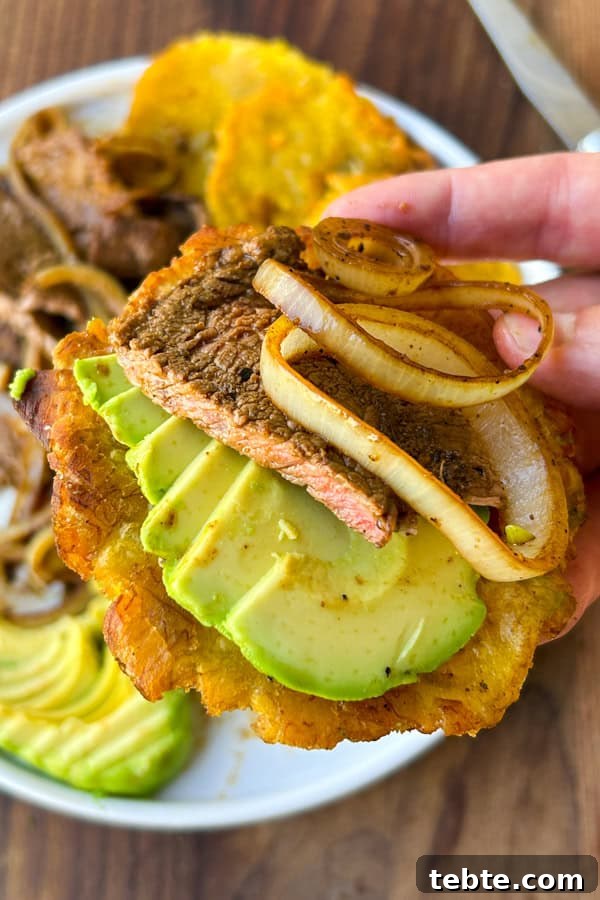 Cuban Bistec de Palomilla: Tender Steak with Onions Recipe 8 bistec de palomilla with avocado and tostones