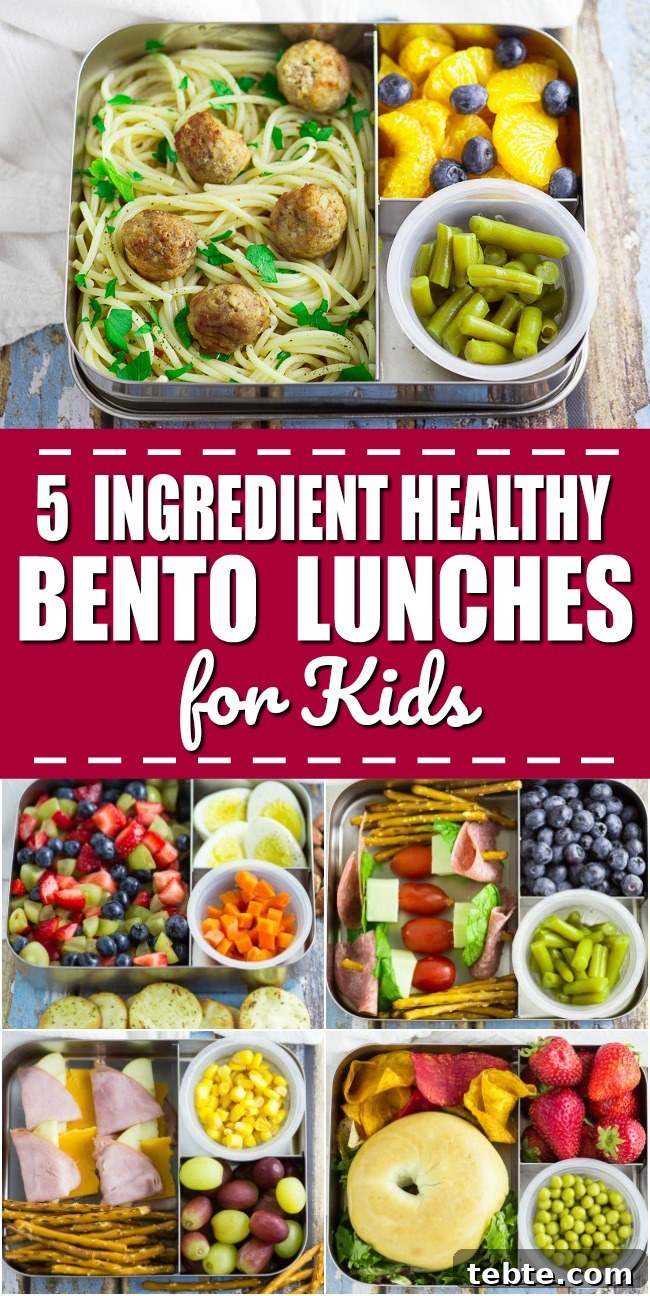 5 Ingredient Bento Box Lunches for Kids for a Week - easy, creative, and healthy school lunch ideas