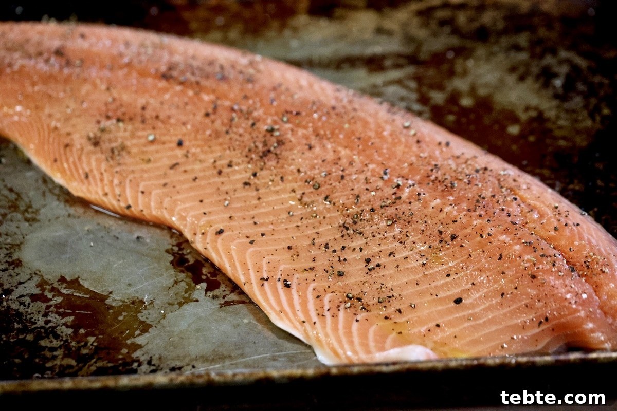 Orange Glazed Salmon Recipe with Citrus Soy Glaze 3 Salmon fillet with salt and pepper.