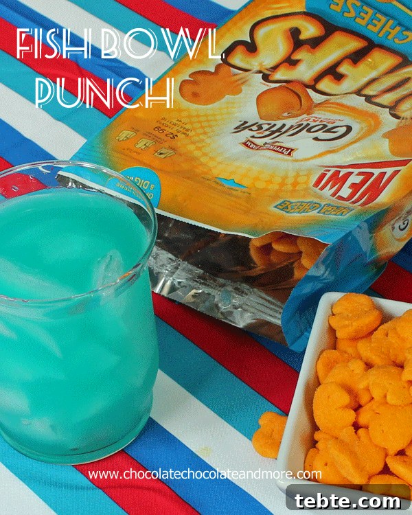 Fish Bowl Punch and Goldfish Puffs-A quick and easy way to turn snack time into a party