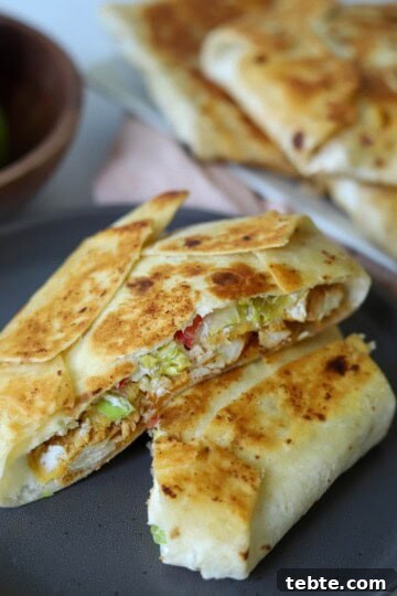 Chicken Crunch Wrap on Plate.