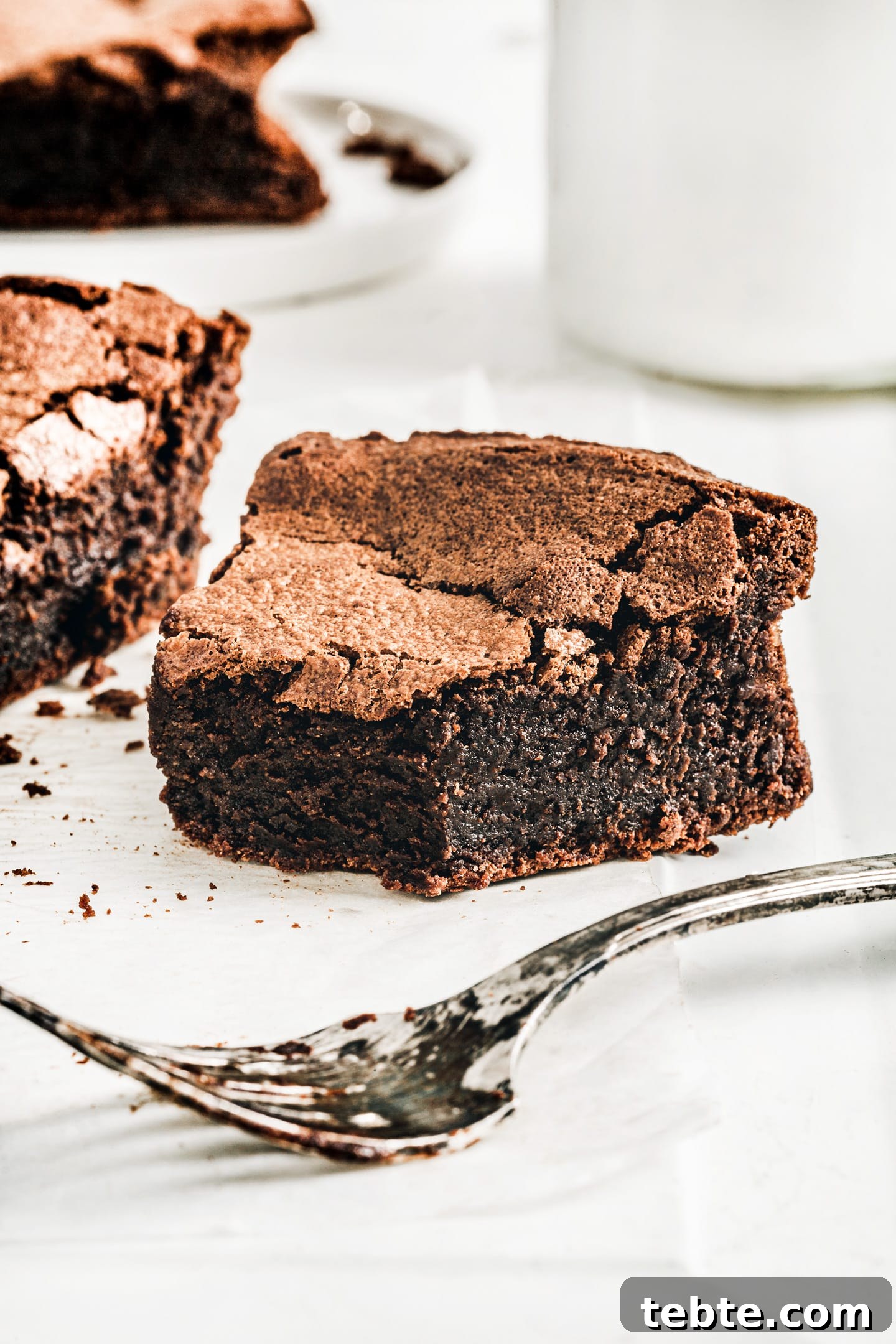 part de fondant au chocolat une fourchette